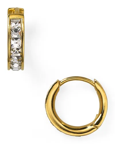 Nadri Tiny Channel Set Hoop Earrings In Gold