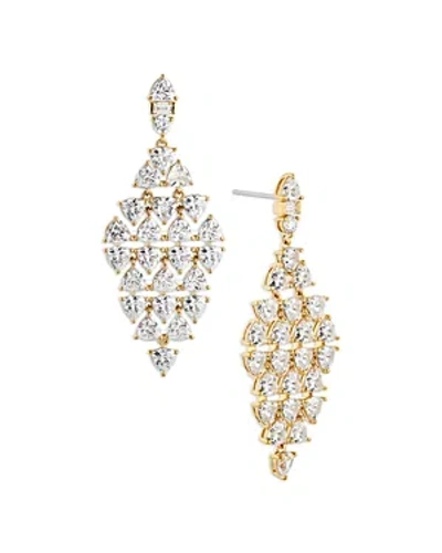 Nadri Trillion Cubic Zirconia Kite Shape Drop Earrings In Gold