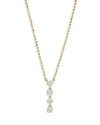 Nadri Twilight Cubic Zirconia Ball Chain Lariat Necklace In 18k Gold Plated, 16-18