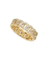 Nadri Twilight Pave Curb Chain Band Ring In 18k Gold Plated In Gold