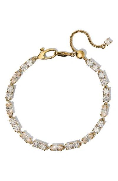 Nadri Twinnie Cubic Zirconia Line Bracelet In Gold