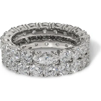 Nadri Twinnie Double Band Stack Ring In Silver