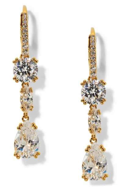 Nadri Twinnie Lever-back Drop Earrings In Gold