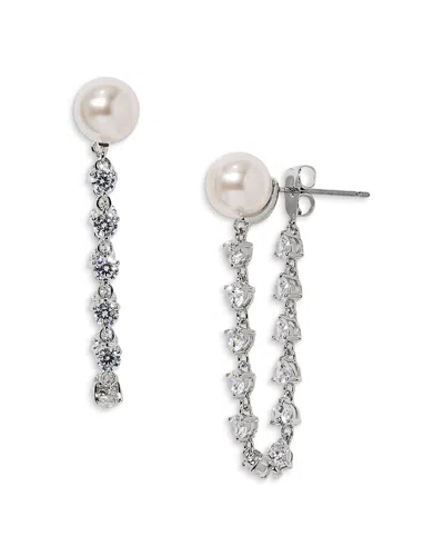Nadri Venus Front To Back Earrings, 3.1l In Silver