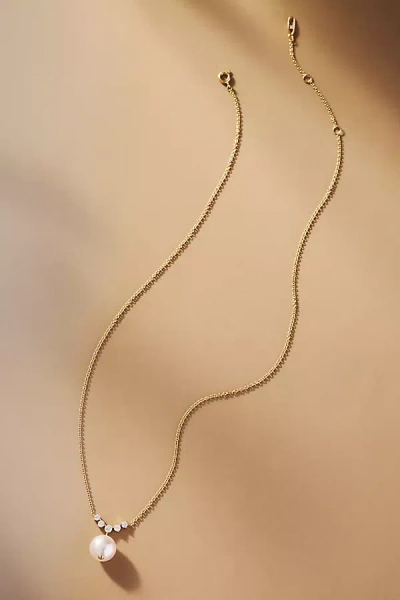 Nadri Venus Pearl Drop Necklace In Gold