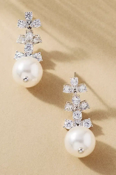 Nadri Venus Small Pearl Drop Earrings In Gold