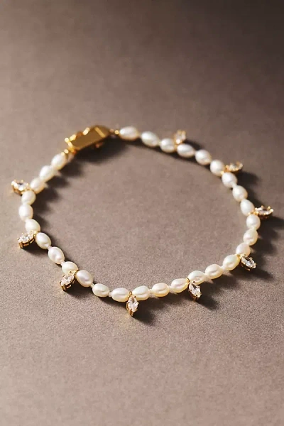 Nadri Vow Pearl Line Bracelet In Gray