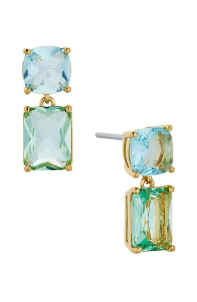 Nadri Watercolor Crystal Drop Earrings In Green/blue