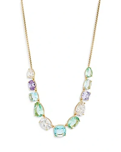 Nadri Watercolor Mixed Cut Frontal Necklace In 18k Gold Plated, 16 In Multi