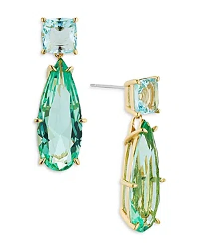 Nadri Watercolor Pear Drop Earrings In 18k Gold Plated In Green