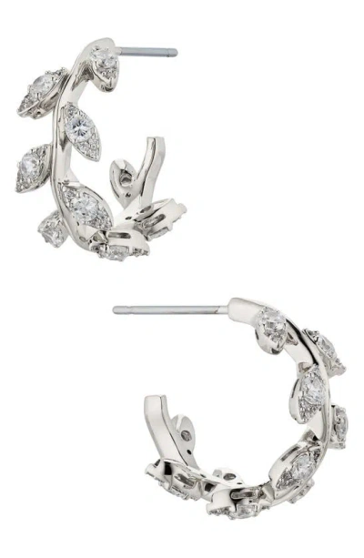 Nadri Whimsy Cubic Zirconia Vine Hoop Earrings In Metallic