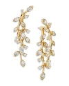 Nadri Whimsy Frontback Linear Earrings In Gold/crystal