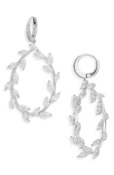 Nadri Wildflower Frontal Hoop Earrings