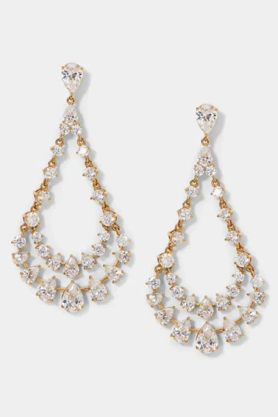 Nadri Willow Cz Large Drama Swing Drop Earrings In Gold