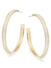 Nadri Large Disco Baguette Cubic Zirconia Hoop Earrings In Gold