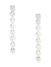 Nadri Heart Linear Drop Earrings In Silver