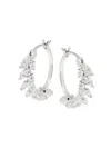 Nadri Wild Flower Vine Crystal Hoop Earrings In Metallic