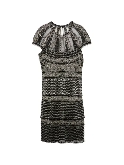 Naeem Khan Art Deco Dress In Black