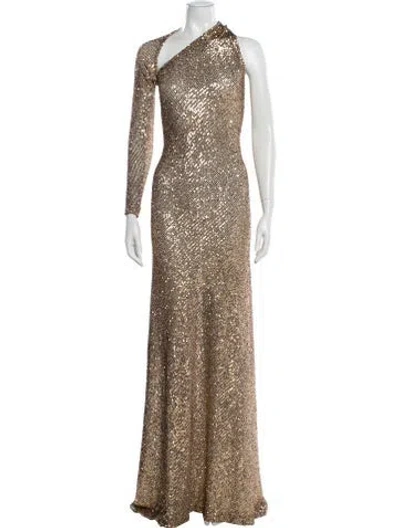 Pre-owned Naeem Khan Asymmetrical Long Dress In Neutral