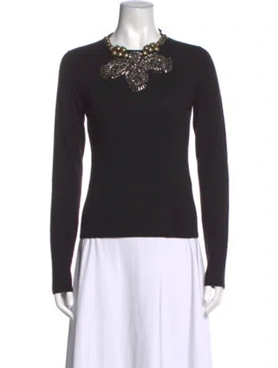 Pre-owned Naeem Khan Cashmere Crew Neck Sweater In Black