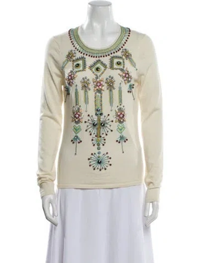Pre-owned Naeem Khan Cashmere Printed Sweater In Neutral