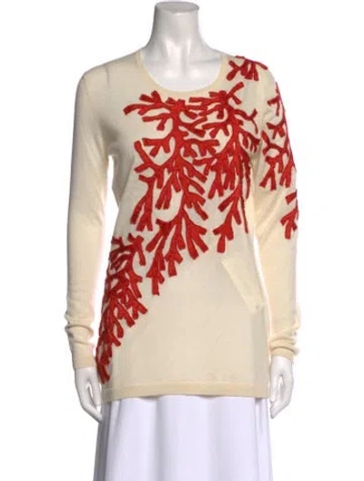 Pre-owned Naeem Khan Cashmere Printed Sweater In Neutral