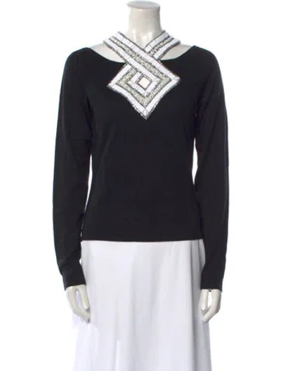 Pre-owned Naeem Khan Cashmere V-neck Sweatshirt In Gray