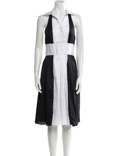 Pre-owned Naeem Khan Colorblock Pattern Midi Length Dress In Multi