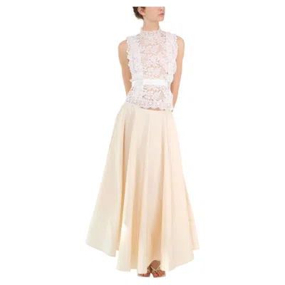 Pre-owned Naeem Khan Cream Ivory Bell Shaped Wedding Bridal Dress Gown Skirt In White