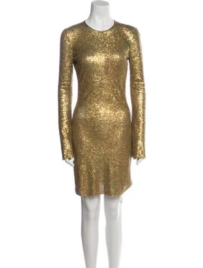 Pre-owned Naeem Khan Crew Neck Mini Dress