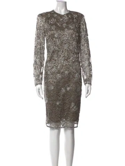 Pre-owned Naeem Khan Crew Neck Mini Dress In Multi