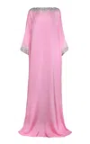 Naeem Khan Crystal Embellished Caftan In Pink