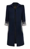 Naeem Khan Crystal Embellished Coat In Blue
