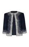 Naeem Khan Crystal Embellished Short Jacket In Blue