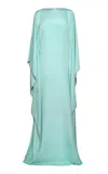 Naeem Khan Crystal Trim Caftan In Green