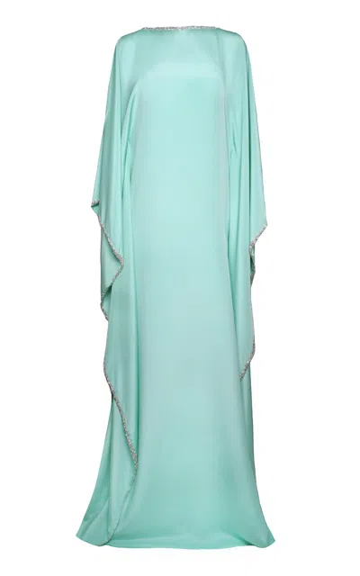 Naeem Khan Crystal Trim Caftan In Green