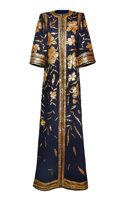 Naeem Khan Embellished Coat In Navy