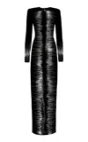 Naeem Khan Embellished Crepe Column Gown In Black