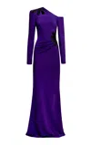 Naeem Khan Embellished Crepe Gown In Purple