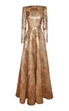 Naeem Khan Embellished Gown In Gold