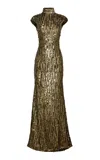 Naeem Khan Embellished Gown In Green