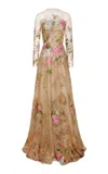 Naeem Khan Embellished Tulle Gown In Multi