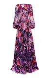 Naeem Khan Embroidered Gown In Multi