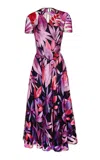 Naeem Khan Embroidered Midi Dress In Multi