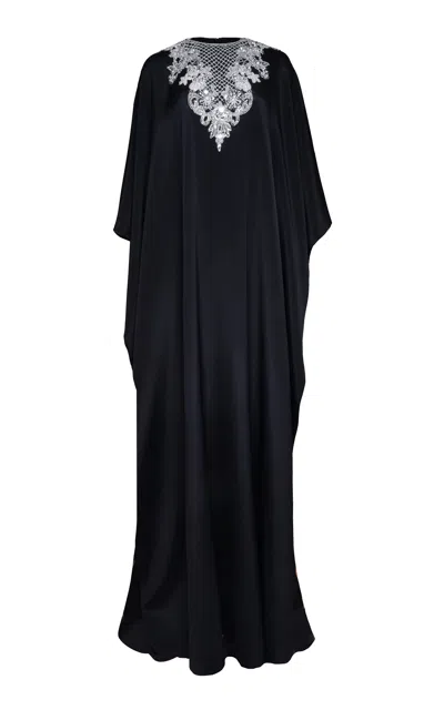 Naeem Khan Embroidered Silk Caftan In Black