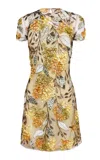 Naeem Khan Floral Embroidered Illusion Dress In Multi