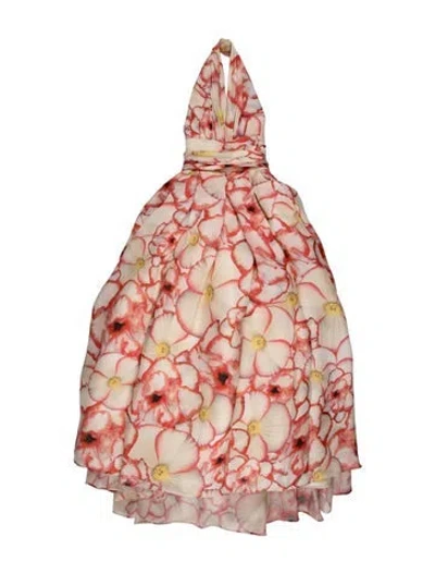 Pre-owned Naeem Khan Floral Print Long Dress In Multi
