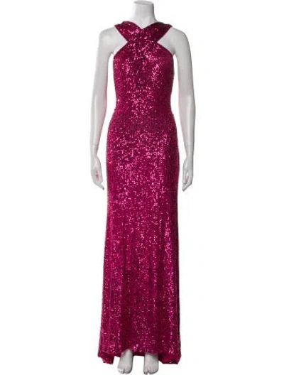 Pre-owned Naeem Khan Halterneck Long Dress In Pink