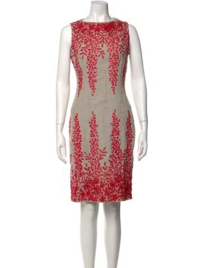 Pre-owned Naeem Khan Linen Knee-length Dress In Neutral