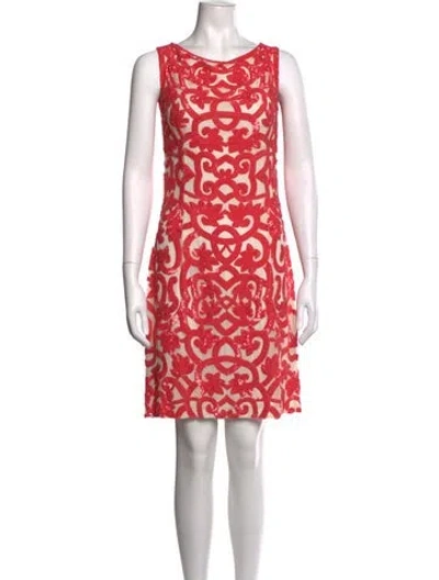 Pre-owned Naeem Khan Linen Mini Dress In Pink